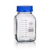 Kvadratinis reagentų butelis su mėlynu PP gaubteliu (SIMAX), 140°C Kvadratinis reagentų butelis su mėlynu PP gaubteliu (SIMAX), 140°C