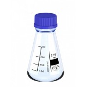 Erlenmejerio buteliai su mėlynu PP gaubteliu (SIMAX), 140°C