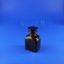 Plačiakaklis, stačiakampis, rudo stiklo buteliukas su pritrintu kamščiu (150 ml)