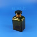 Plačiakaklis, stačiakampis, rudo stiklo buteliukas su pritrintu kamščiu (500 ml)