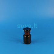 Plačiakaklis, rudo stiklo buteliukas su pritrintu kamščiu (100 ml) Plačiakaklis, rudo stiklo buteliukas su pritrintu kamščiu (100 ml)