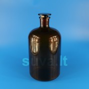 Siaurakaklis, rudo stiklo buteliukas su pritrintu kamščiu (1000 ml) Siaurakaklis, rudo stiklo buteliukas su pritrintu kamščiu (1000 ml)