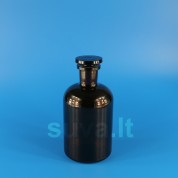 Siaurakaklis, rudo stiklo buteliukas su pritrintu kamščiu (250 ml) Siaurakaklis, rudo stiklo buteliukas su pritrintu kamščiu (250 ml)