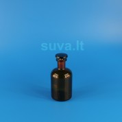 Siaurakaklis, rudo stiklo buteliukas su pritrintu kamščiu (50 ml) Siaurakaklis, rudo stiklo buteliukas su pritrintu kamščiu (50 ml)