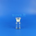 Plačiakaklis, skaidraus stiklo buteliukas su pritrintu kamščiu (50 ml)